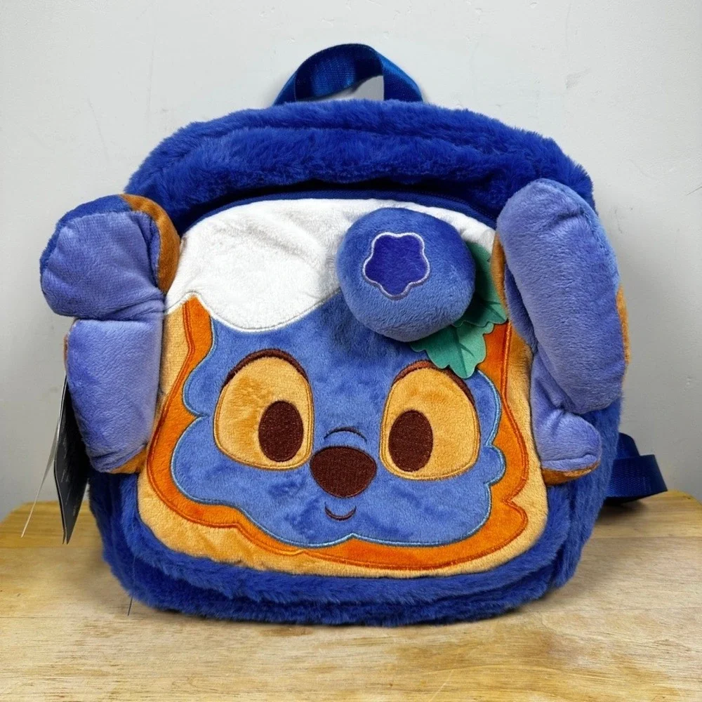 Disney Stitch Munchlings Plush Blueberry Loaf Mini Backpack Bag NWT Soft Kidcore